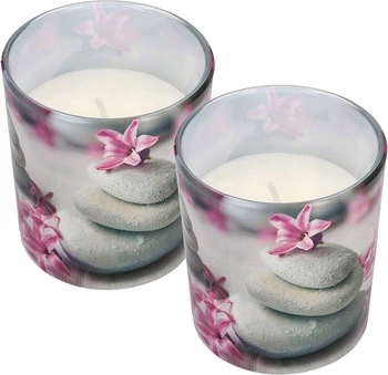 Set de lumânări parfumate cu 2 lumânări în grădina spa din sticlă