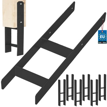 Baza stâlpului h pentru încastrare zincat negru 160 mm set de 6 buc.