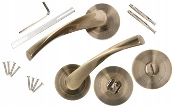 Set de mânere de ușă 130mm patina cu cheiță wc