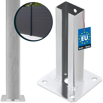 Bază de stâlp înșurubat argint 60x40 mm