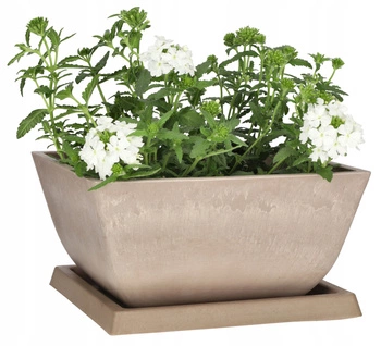 Ghiveci de flori compozit cu bază 127 mm bej