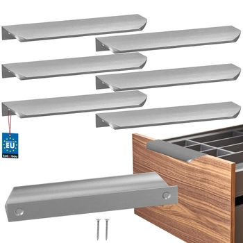 Mâner mobilier aluminiu argintiu 160/180 mm set de 6 buc.