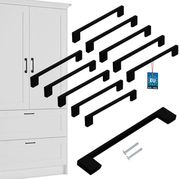 Mâner mobilier clasic modern negru mat 160 mm set de 10 buc.