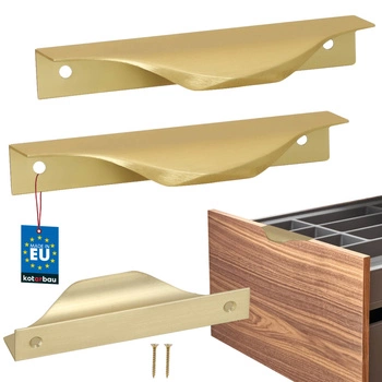 Mâner pentru mobilă modern aluminiu aur mat 96 mm set de 2 buc.