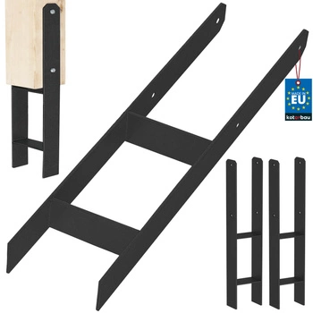 Baza stâlpului h pentru încastrare zincat negru 140 mm set de 2 buc.