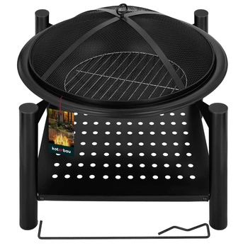 Șemineu de grădină cu grătar de oțel 58x58x55 cm