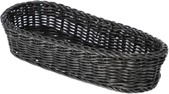 Coș coș țesut tavă taiere container tacâmuri negru