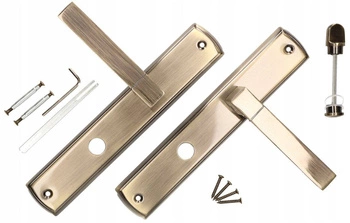 Mâner de ușă patina 72mm lung set de scutcheon pentru wc