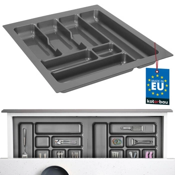 Organizator de tacâmuri inserție pentru sertar de bucătărie gri 49x43 cm
