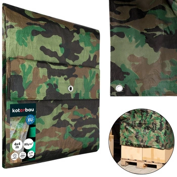 Prelată protectoare rezistentă groasă universală moro 80 g/m2 4x4 m