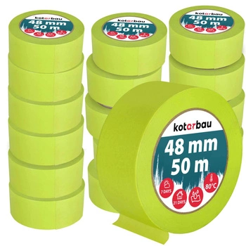Bandă mascare neon 48 mm 50 m set de 24 buc.