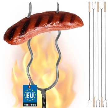 Cârnați pol cu dinți dubli ondulat furcă de foc 130 cm set de 5 buc.