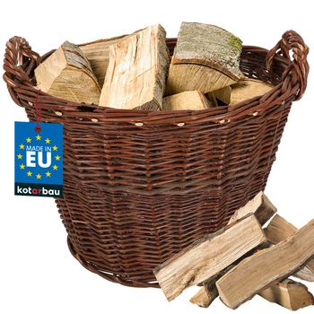 Coș din lemn ghiveci de răchită flori 50 cm carcasă