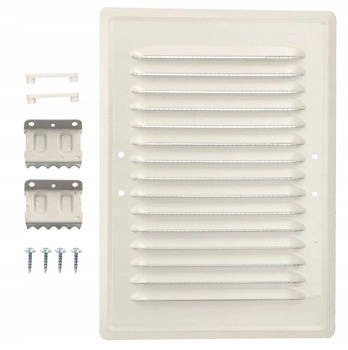 Grilaj de ventilație metalic pentru șemineu 14x21 cu cleme - Culoare alb