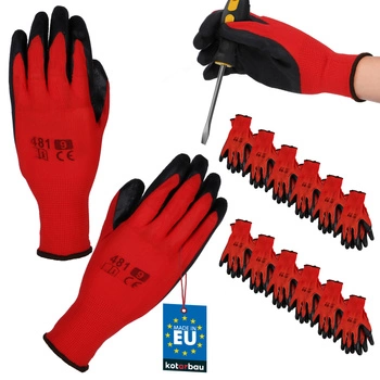 Mănuși de lucru dragon antiderapante latex mărimea 9 set de 12 buc.