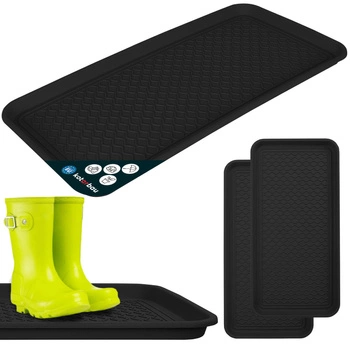 Tăviță de scurgere pentru încălțăminte din plastic 38x76 cm set 2 buc. - Culoare negru