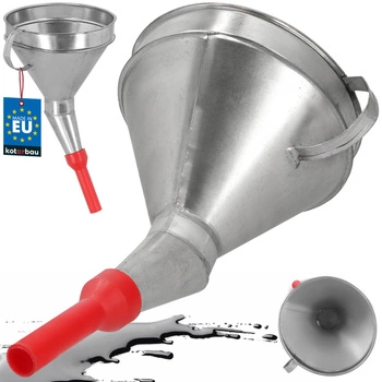 Pâlnie metalică înclinată galvanizată cu vârf din plastic și filtru