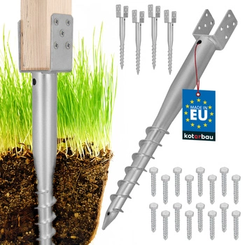 Baza stâlpului în formă de u înșurubată pământ oțel 70x700 mm set de 4 buc.