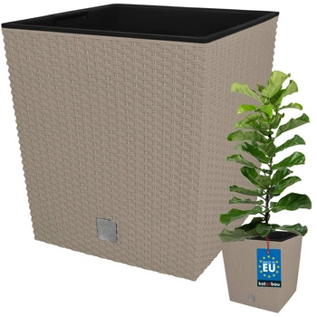 Ghiveci de grădină din rattan cu inserție mocca 32x32 cm