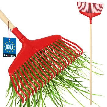 Greblă pentru frunze 38 cm cu coadă din lemn lăcuit 1,5 m