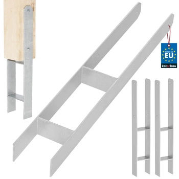 Baza stâlpului h pentru încastrare zincat argintiu 90 mm set de 2 buc.