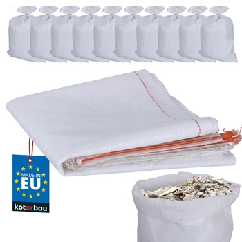 Sac din polipropilenă pentru moloz nisip făină 30 kg 50x80 cm set de 10 buc.