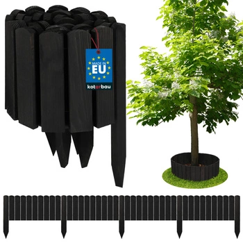 Gard de grădină palisadă bordură din lemn condus antracit 200x20 cm