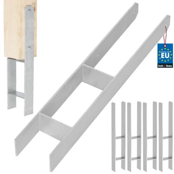 Baza stâlpului h pentru încastrare zincat argintiu 100 mm set de 4 buc.