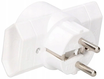 Trei prize divizor cu împământare - Culoare albă