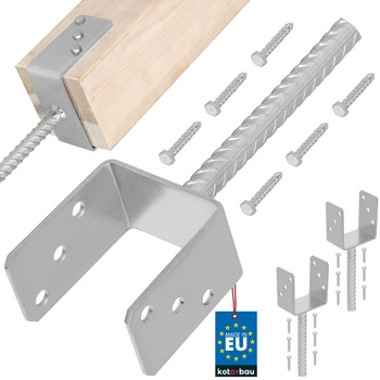 Bază de stâlp cu tijă de încastrare 90 mm set de 2 buc.