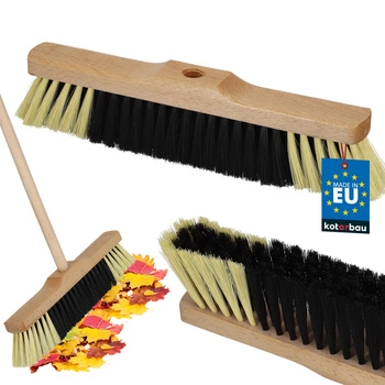 Mătură din lemn pentru frunze, podele, pavaj nylon 35 cm