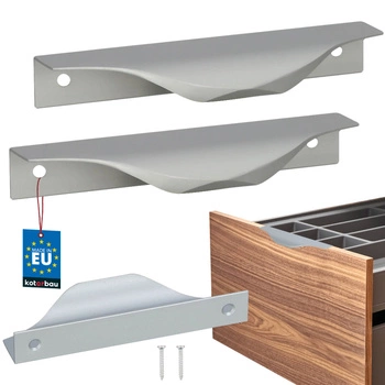 Mâner pentru mobilă modern aluminiu argintiu 96 mm set de 2 buc.