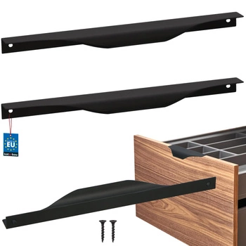Mâner pentru mobilă modern aluminiu negru mat 256 mm set de 2 buc.