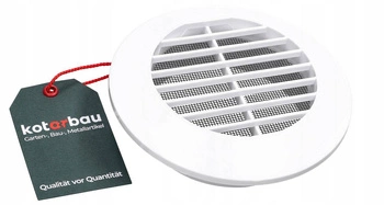 Grilaj ventilație rotund cu plasă fi100 plastic - Culoare albă
