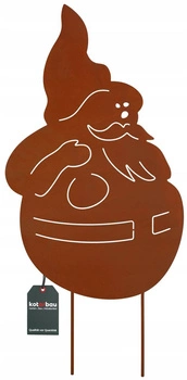 Figurina Moș Crăciun, decorațiune grădină metal, ruginit - Culoare maro