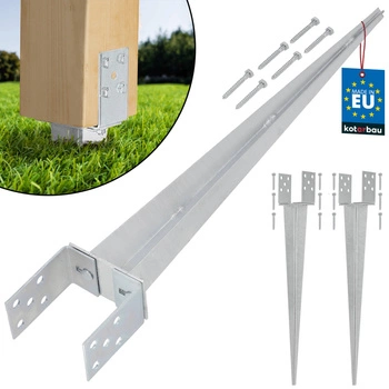 Baza stâlpului reglabilă de bătut 0-120 mm set de 2 buc.
