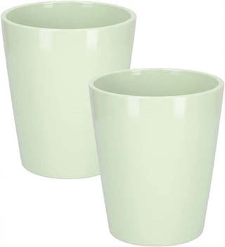 Ghiveci de flori din ceramică 12 cm mentă - 2 buc.
