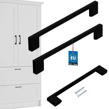 Mâner mobilier clasic modern negru mat 160 mm set de 2 buc.