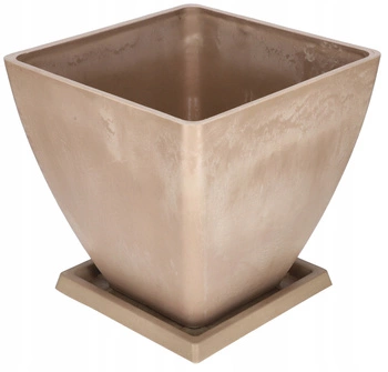 Ghiveci de flori compozit cu bază 28 cm bej