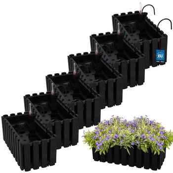 Ghiveci pentru balcon antracit 400 MM set de 6 kcu.