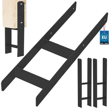 Baza stâlpului h pentru încastrare zincat negru 160 mm set de 2 buc.