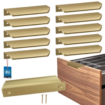 Mâner mobilier aluminiu auriu mat 96/116 mm set de 10 buc.