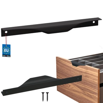 Mâner pentru mobilă modern aluminiu negru mat 192 mm