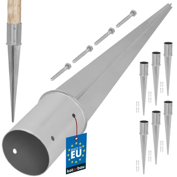 Suport de stâlp rotundă înfiptă fi 100 mm set de 6 buc.