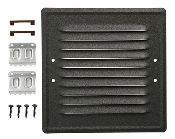 Grilaj de ventilație metalic pentru șemineu 16,5x16,5 cu cleme - Culoare gri închis