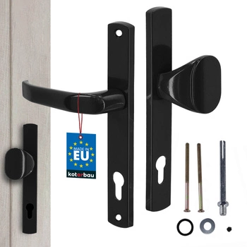 Mâner cu inserție pentru ghișeu poartă ușă aluminiu negru 92 mm