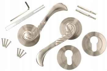 Mâner de ușă pentru inserție bară rotundă satinată 110 mm