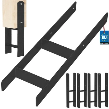 Baza stâlpului h pentru încastrare zincat negru 160 mm set de 4 buc.