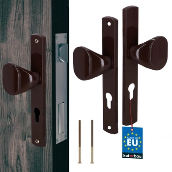 Mâner pentru ghișeu poartă ușă ax lung aluminiu maro 72 mm