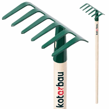 Greblă de grădină metalică 115 mm cu mâner de lemn 105 cm